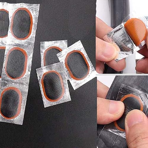 Miniatura 3 de Kit de reparación de parches para neumáticos interiores de bicicleta, con 36 parches de vulcanización, kit de reparación de neumáticos de bicicleta