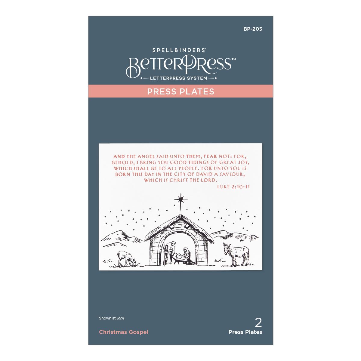 Spellbinders BP-205 Christmas Gospel Press Plates from The Home for The Holidays Collection
