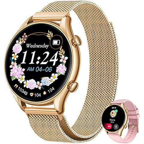 NONGAMX Reloj Inteligente Mujer Smartwatch: 1.32'' Tactil Pantalla Relojes con Llamadas y Whatsapp Arterial Tension Oximetro Pasos Calorias Impermeable Smartwatches para Android iOS Redondo Cover