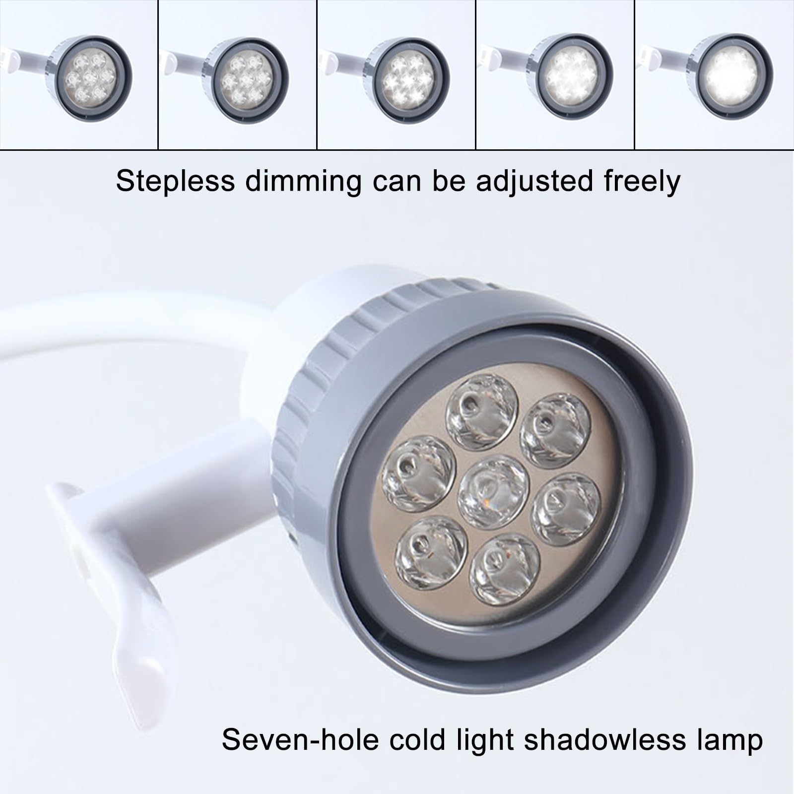 Lampada per Visita Medica a LED, Lampada per Visita Chirurgica da 12W, Base Girevole con Ruote Dimmerabili, Lampada Chirurgica Dentale, Lampada per Visita Ginecologica