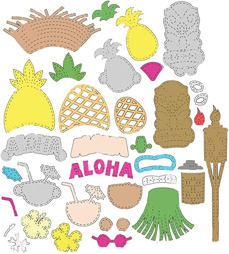 Miniatura 7 de Troqueles de corte para verano, hojas de palmera tropical, piña, gnomo, accesorios troquelados para hacer relieve, cumpleaños, tarjetas de