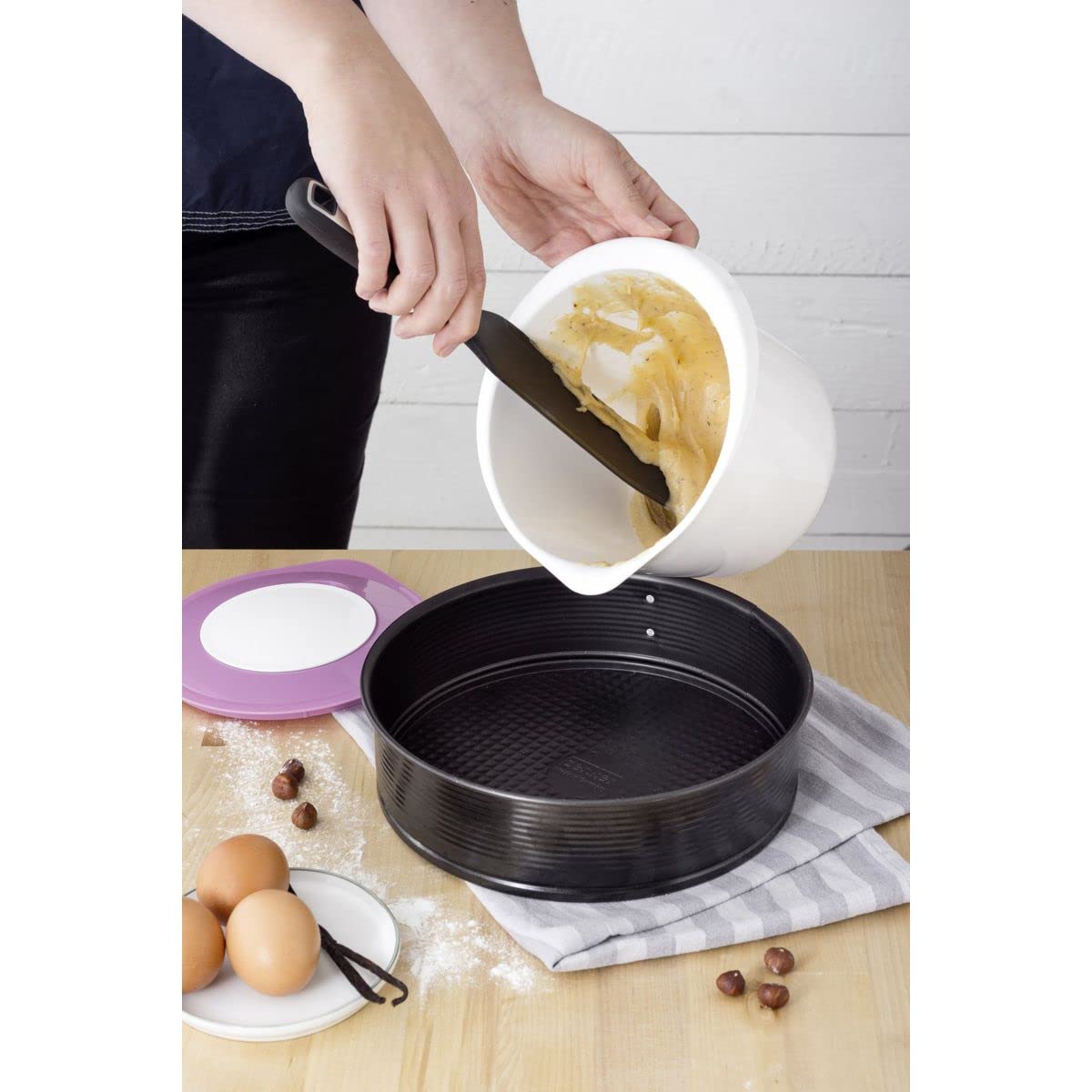 Zenker Molde desmontable 24 cm antiadherente redondo base plana negro
