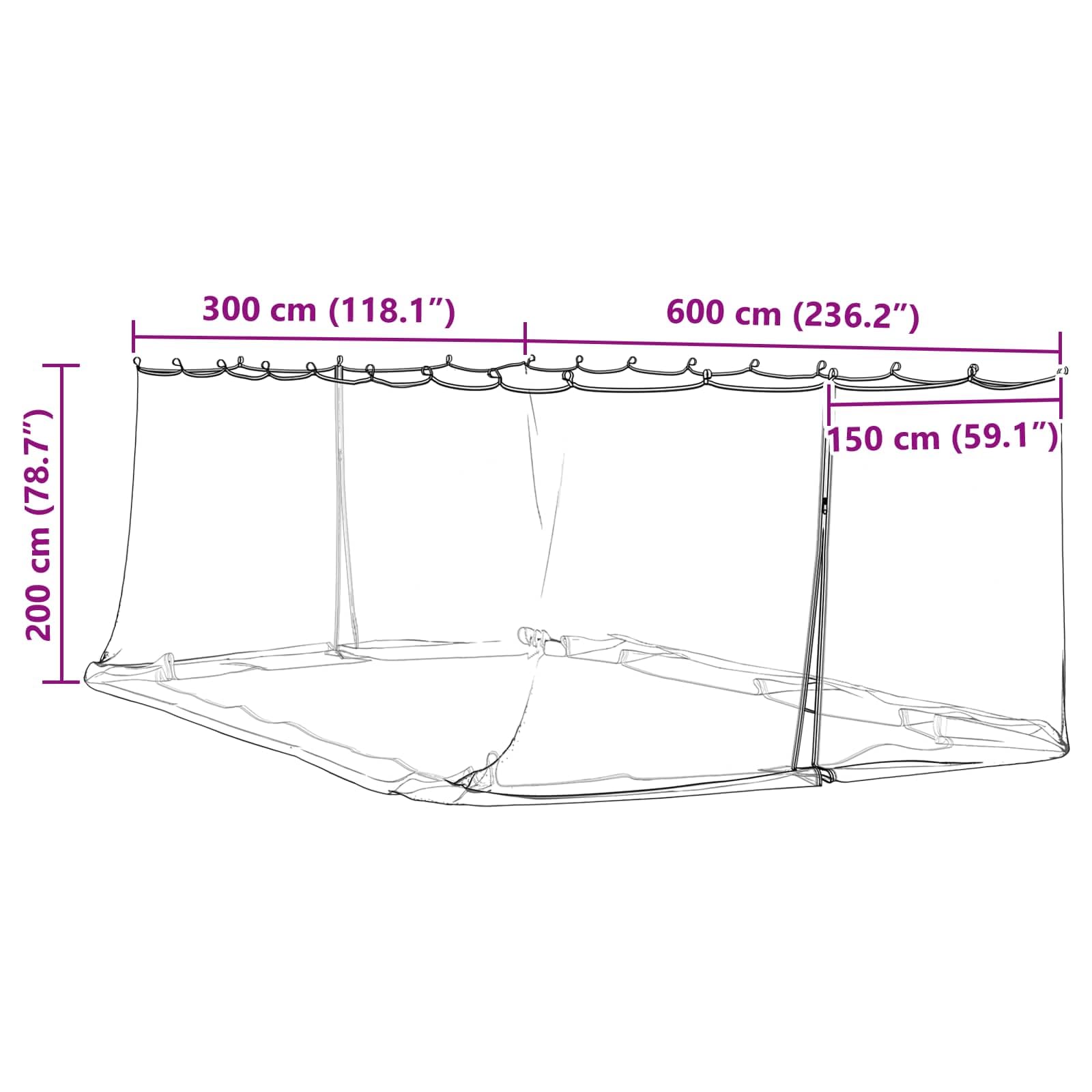 Moustiquaire pour tonnelle - 6 x 3 m - Blanc - Polyester Mesh 220 - Moustiquaire pour extérieur, camping, randonnée, trekking, nature, vacances