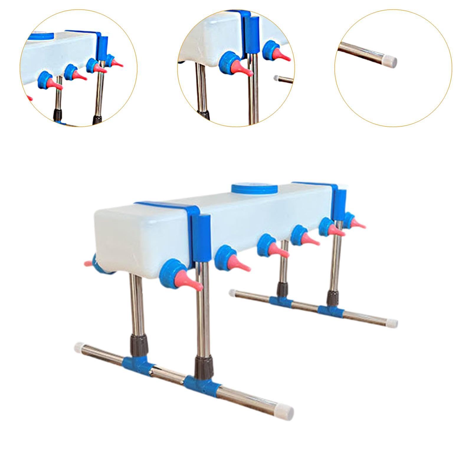 Comedero para Ganado Vacuno de Granja Lamb-firer, para El Cuidado de Animales, Cubo de Alimentación de Leche para Terneros de Granja, 12 Cabeza con Soporte
