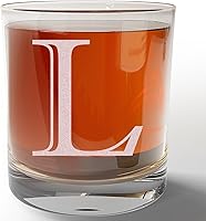 Vista 6 de Monograma grabado de cristal de whisky Rocks de 11 onzas (letra J), regalos de bourbon personalizados de la A-Z para hombres, día del padre, vidrio