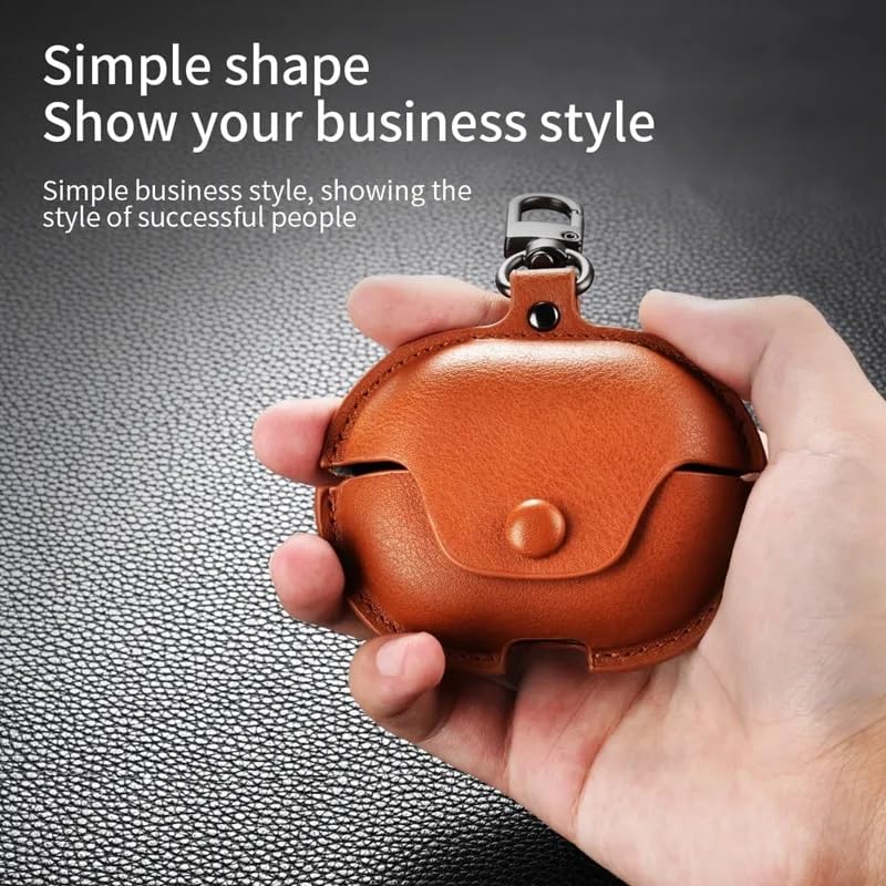 Image of Colorcase Leather Front & Back Cover 360 Degree Protection Case Cover for Boat Nirvana Ion - (Tan Brown) (Earbuds Not Included)