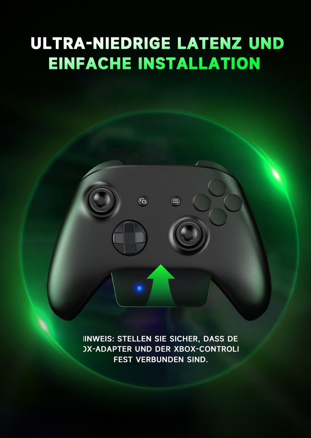 Wireless Gaming Headset für Xbox Series X|S, Xbox One, PS5, PS4, Noise Cancelling Bluetooth 5.3 Kabelloses Gaming Kopfhörer, PC Headset mit Mikrofon, 3D-Surround-Sound, 45H Batterie, Schwarz-Grüne