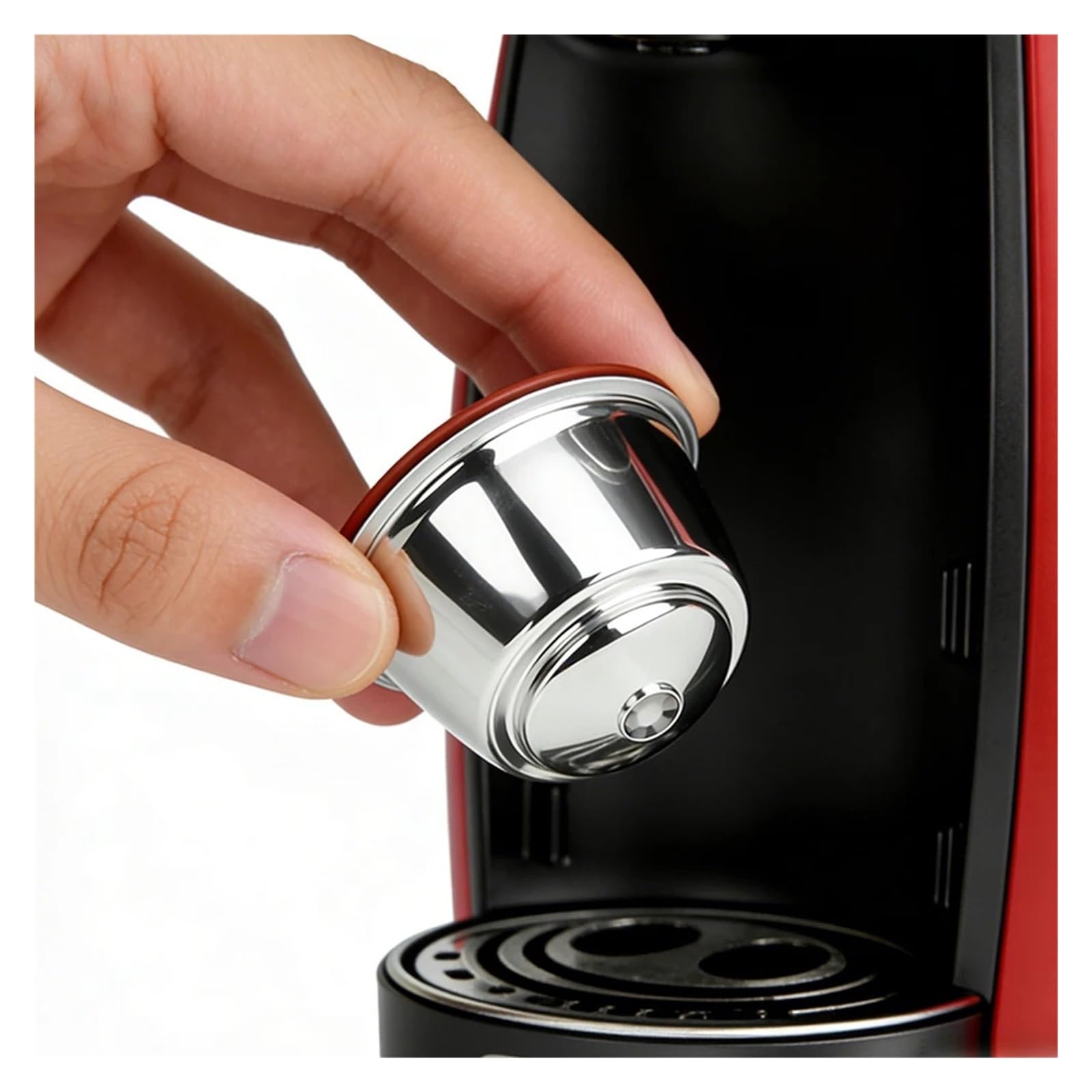 Emparejado Con Tapa De Silicona, Carcasa De Cápsula De Polvo Rellena, Compatible Con Dolce Gusto, Estuche De Doble Uso De Espuma De Leche Y Café De Acero Inoxidable