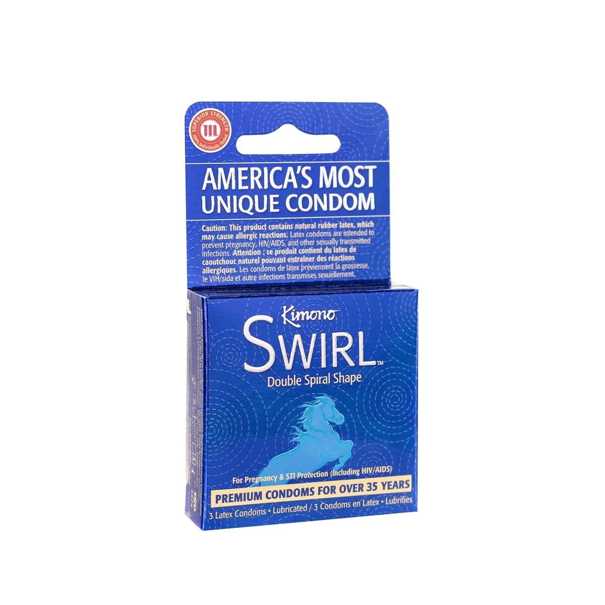 Condoms - Double-Helix Twisting Shape - (Pack of 3) Condom Innovation, Extreme Sensations, More Comfort, Lubricated, with Reservoir Tip, Natural Latex Condoms, Vegan, No Latex Odor
