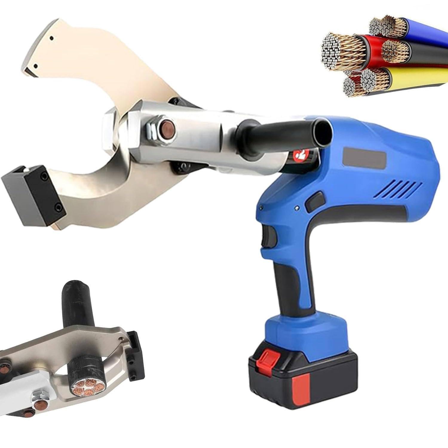 GYKOZY Hydraulic Pliers Hydraulic Crimping Tools, 18V/4Ah Rechargeable Battery Powered, for 10-400mm2 Cables 85c