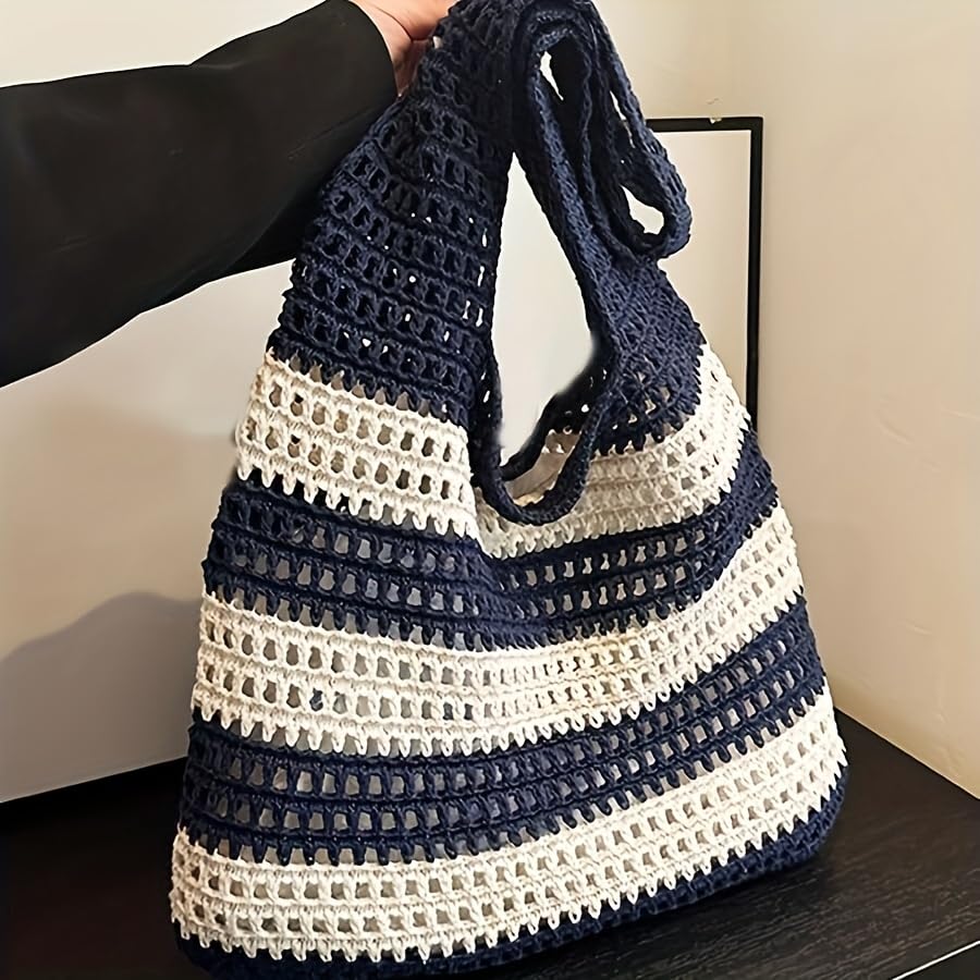 Bolso de mano tejido artesanal para mujer miniatura 6