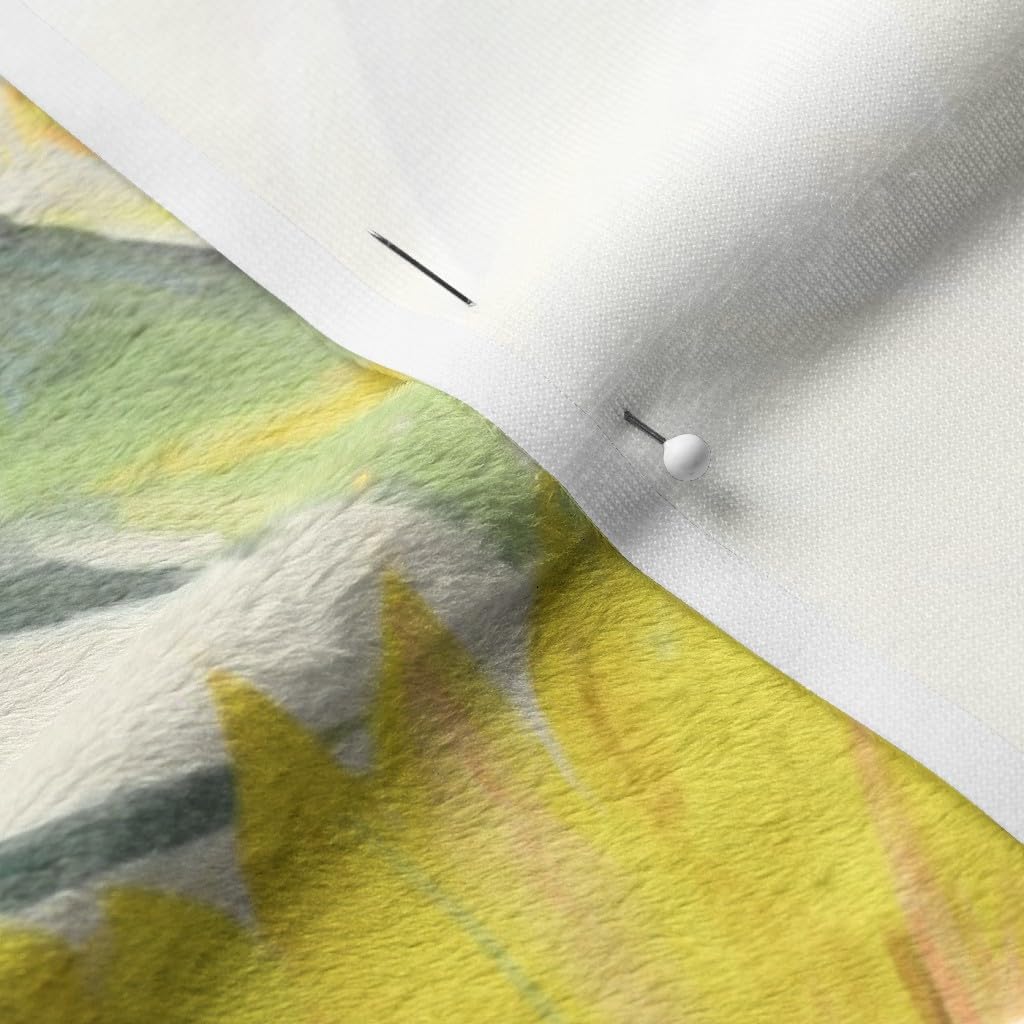 Spoonflower Fabric - Sunflowers Forever Sunflower Floral Golden Yellow Painted Flower Printed on Minky Fabric by The Yard - Sewing Baby Blankets Quilt Backing Plush