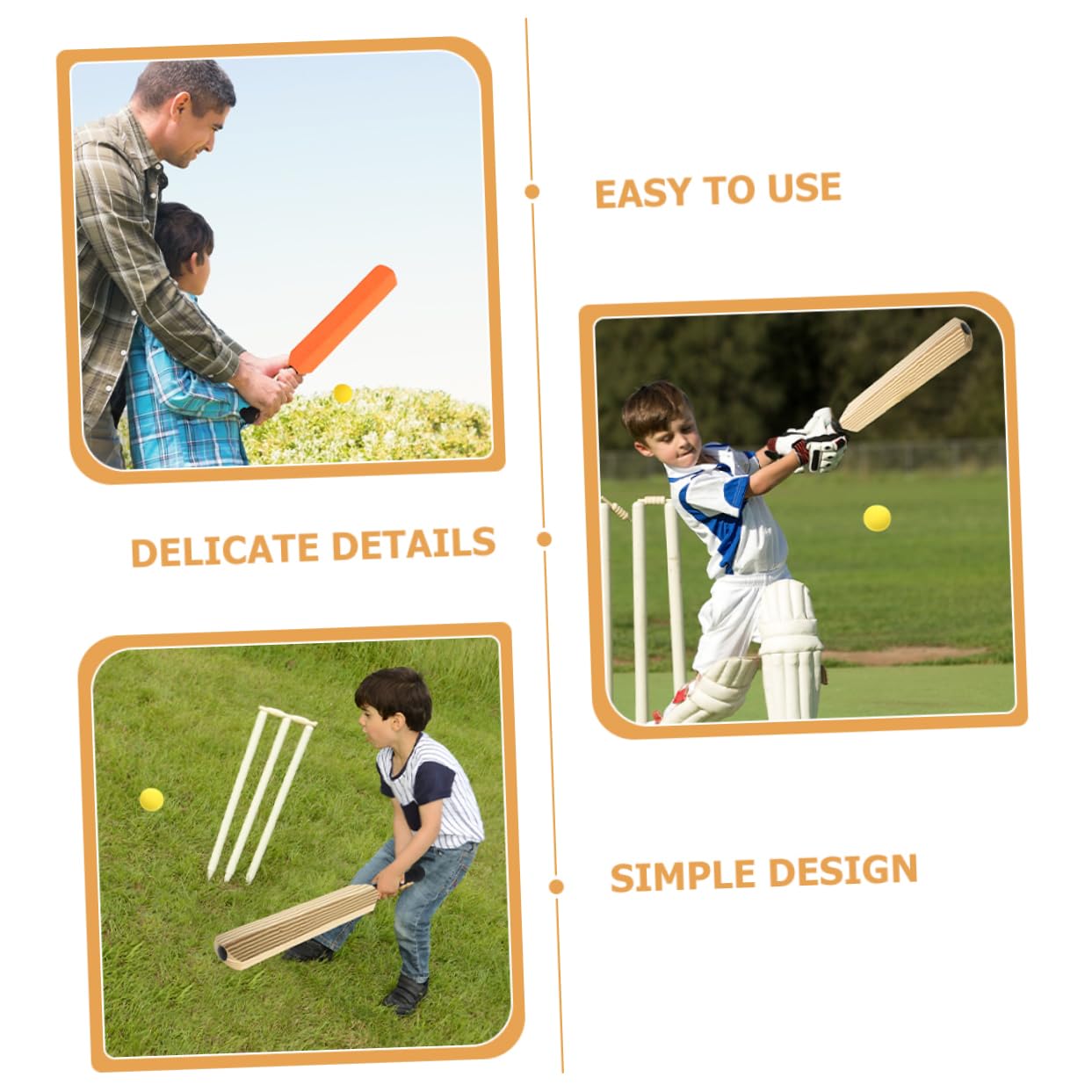 Toyvian Batte de Baseball en Plastique EVA 4Pcs Équipement d'Entraînement Sport Familial
