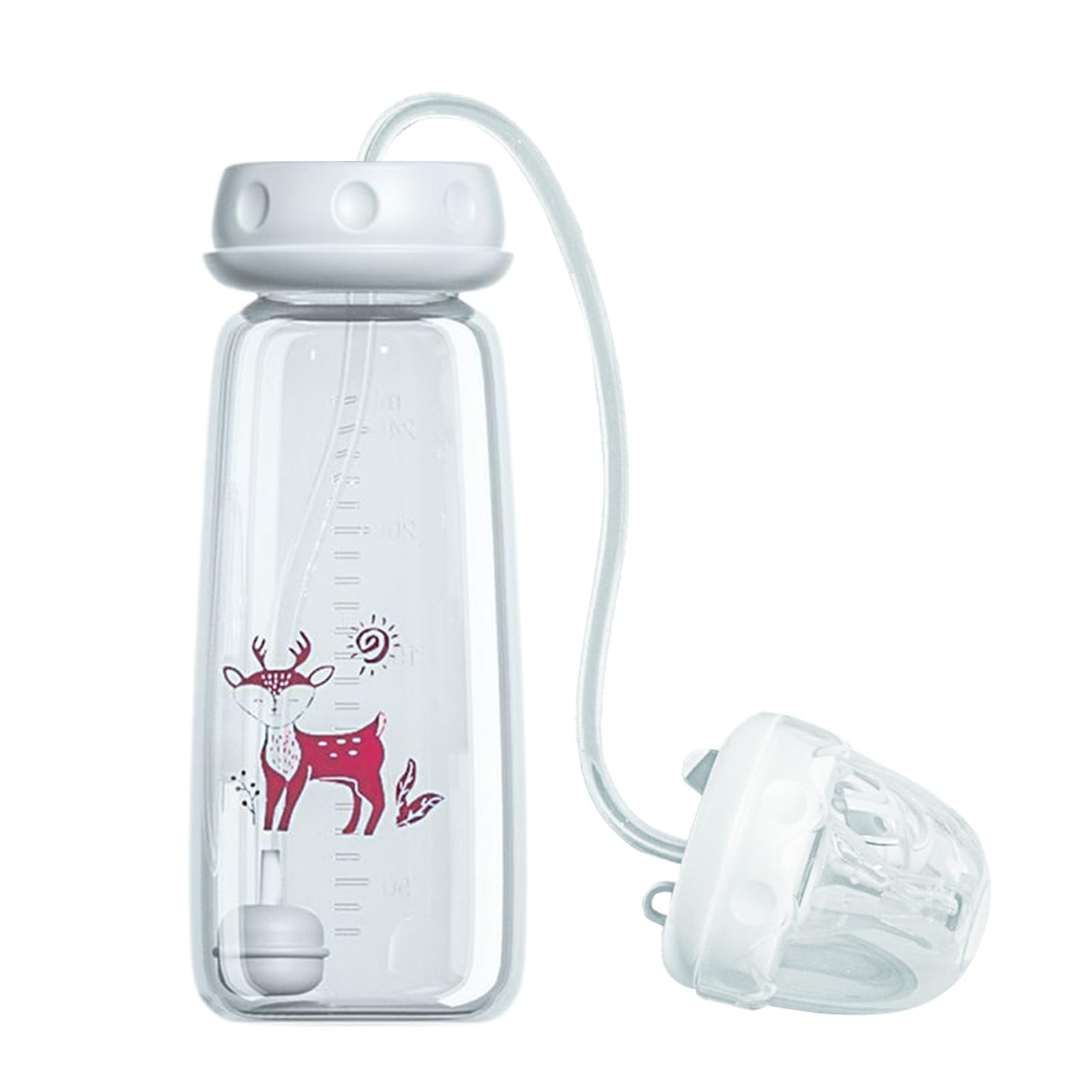 Hands Free Bottle for Laying Down 240ml Wide Neck Portable Non Slip, Quick Flow Nipple Non-Slip Restful Feeding Parent Relief for Bedroom Living Room Kitchen Restaurant Hotel Outdoor