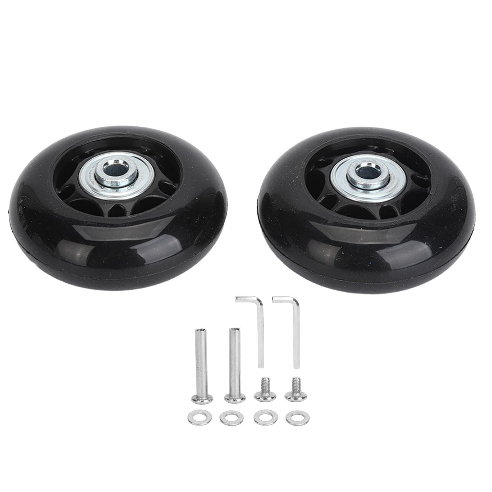 Lot De 2 Roues De Rechange Pour Valise Avec Essieux Noir 40mm18mm Roue