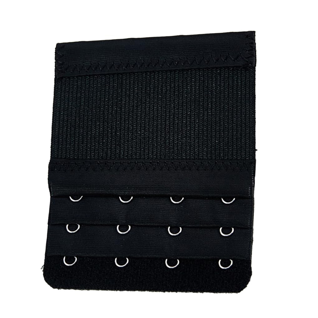 Lixsazse Black Extension Strap Bra Extenders 3 Rows 4 Hooks Adjustable Brassiere Accessories Lingerie Replacement Intimates Underwear,