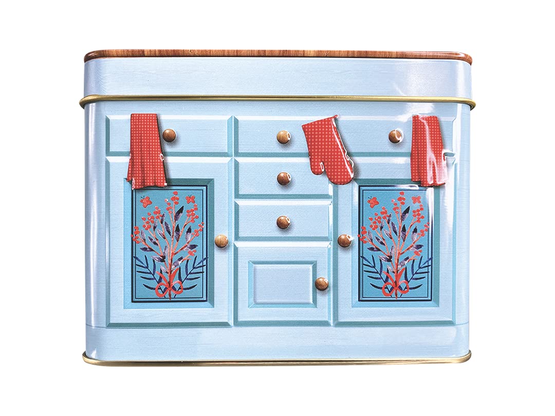 Scatola per biscotti in metallo, stile retrò, per forno, circa 14,5 x 10 x 10,5 cm