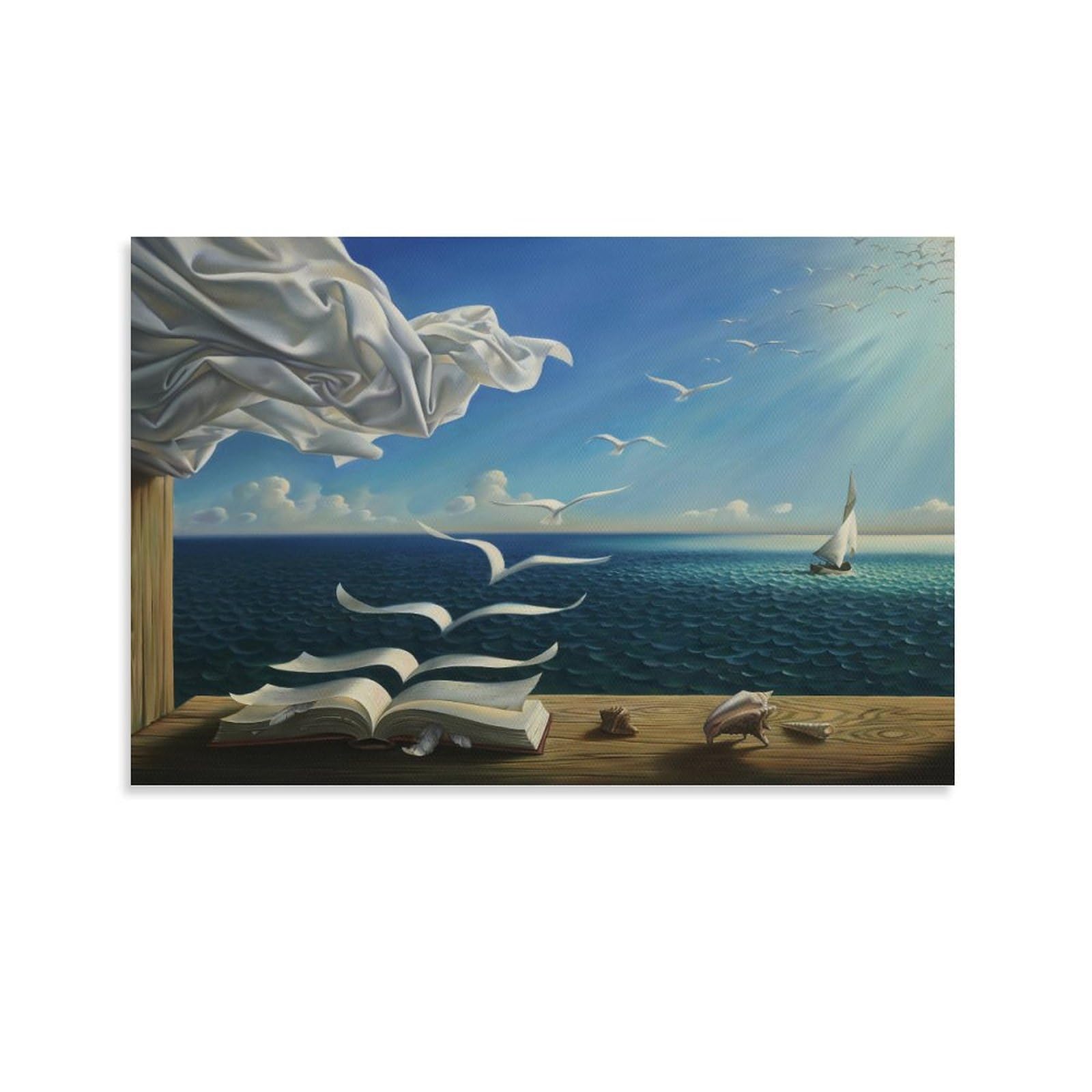 Amazon.co.jp: サルバドールダリ有名な絵画波の本ヨットの絵画シュル