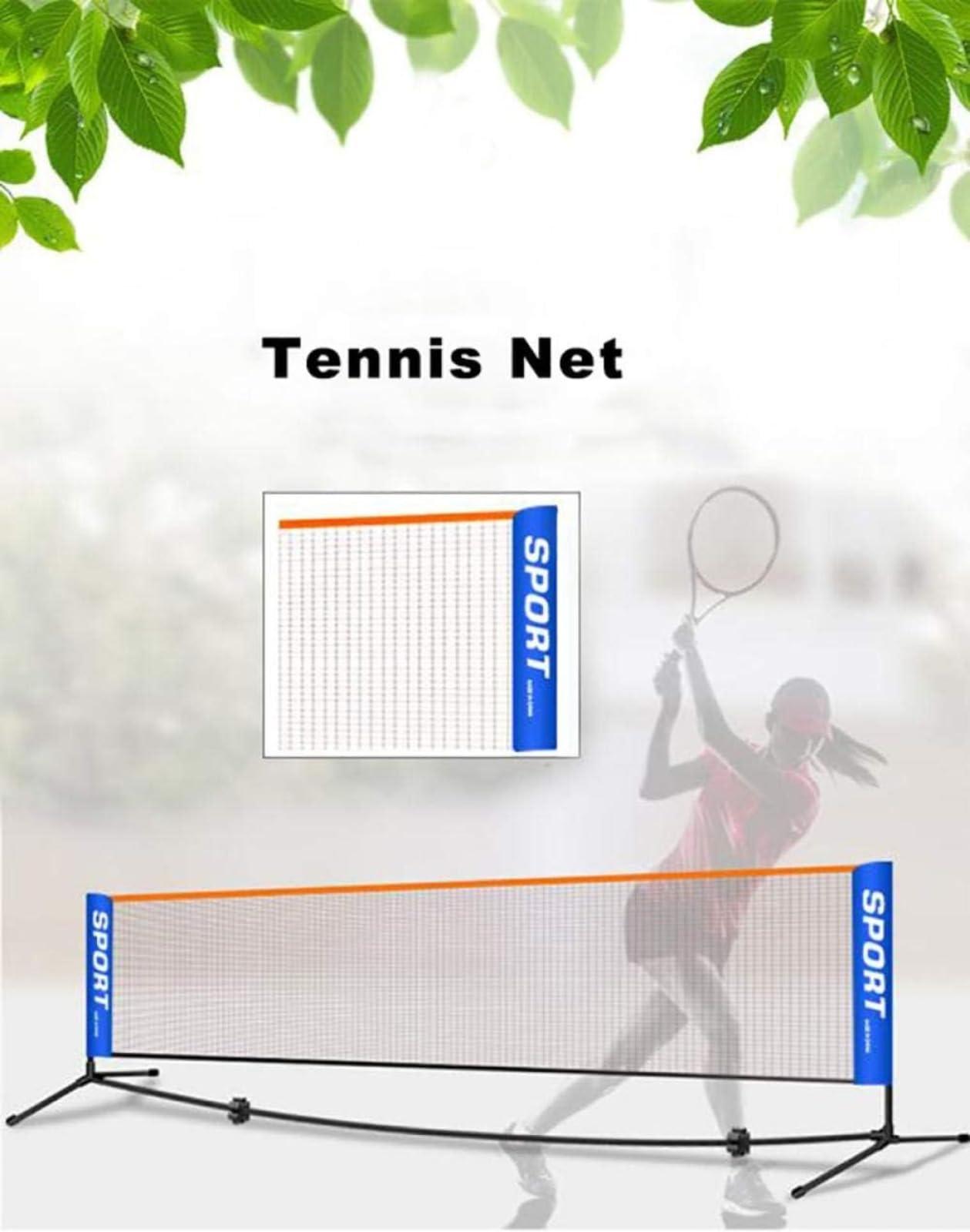 Red de tenis portátil para entrenamiento y competición, con bolsa de transporte, altura ajustable para tenis, bádminton y práctica multideportiva