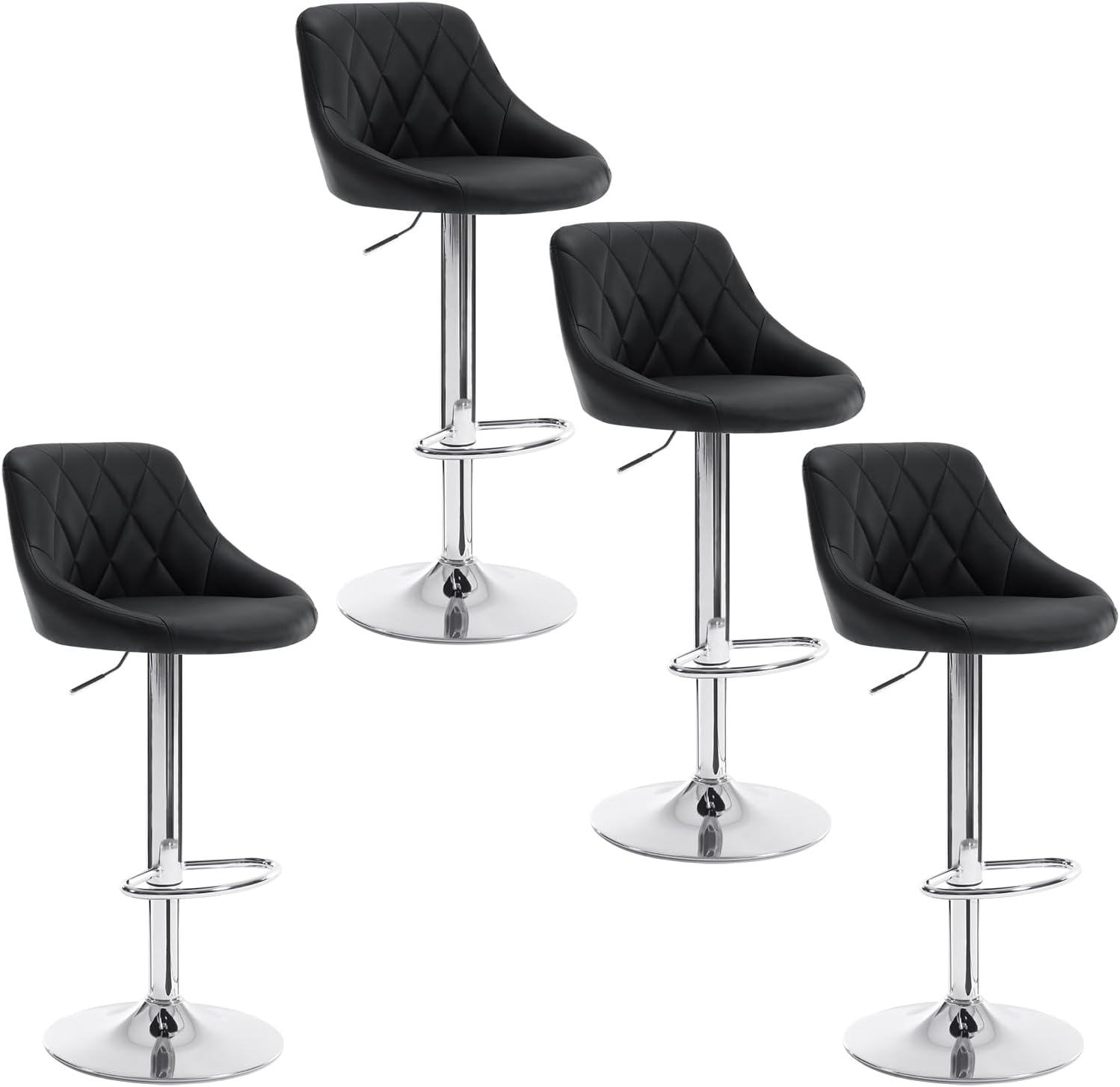 WOLTU Bar Stools Black Bar Chairs Breakfast Dining Stools for Kitchen