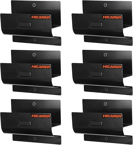 Hicarer Colgador de escalera de acero para montar en la pared, ganchos resistentes para pared de garaje, organizadores versátiles de garaje y