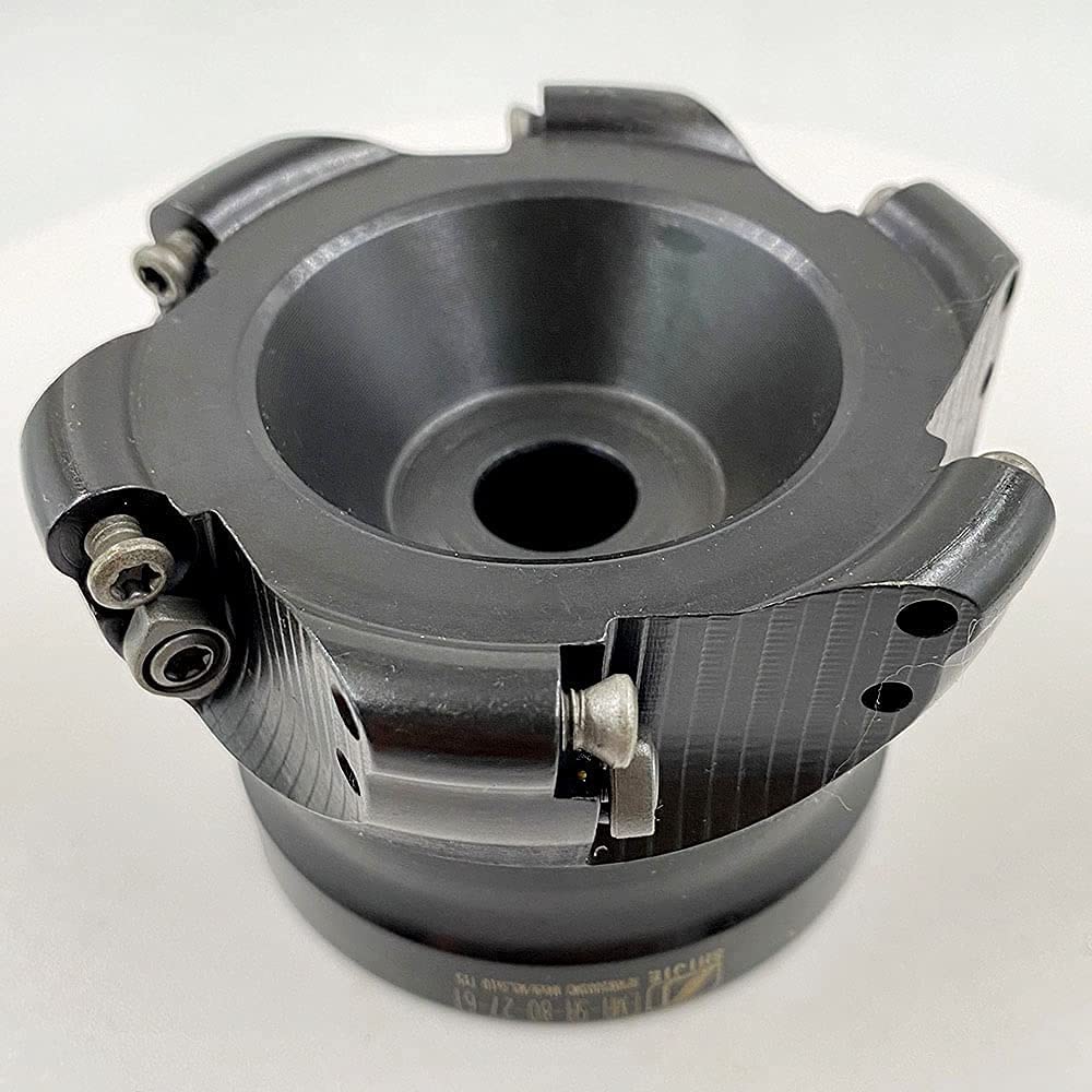 GBJ EMR5R 80-27-6T 3.14" R5 Face Mill Interchangeable Face Milling Holder Rough Processing Round Inserts Tool Holder Plate Face Mill for RPMW1003 RPMT10T3