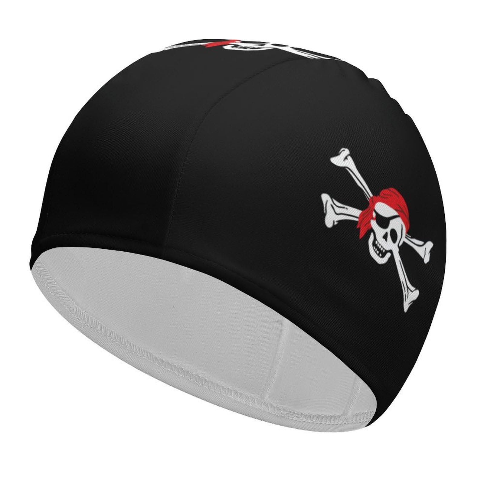 Skull Crossbones Pirate Flag Durable Swim Cap Unisex Non-Slip Pool Swimming Hat for Long and Short Hair
