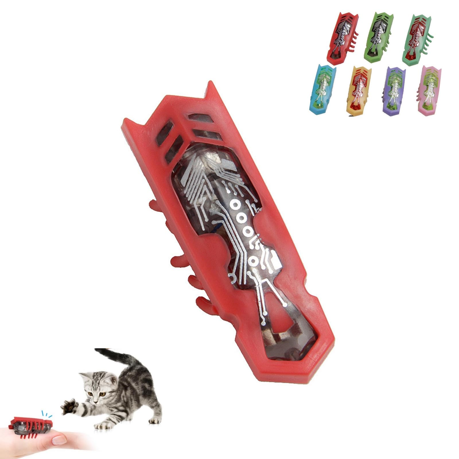 Mini Electronic Robot Beetle Funny Cat Toy,Cat Toys Interactive,Cat Bug Educational Toy for Indoor Cats Kitten Play Chase Exercise (A, 1PC) — image 1