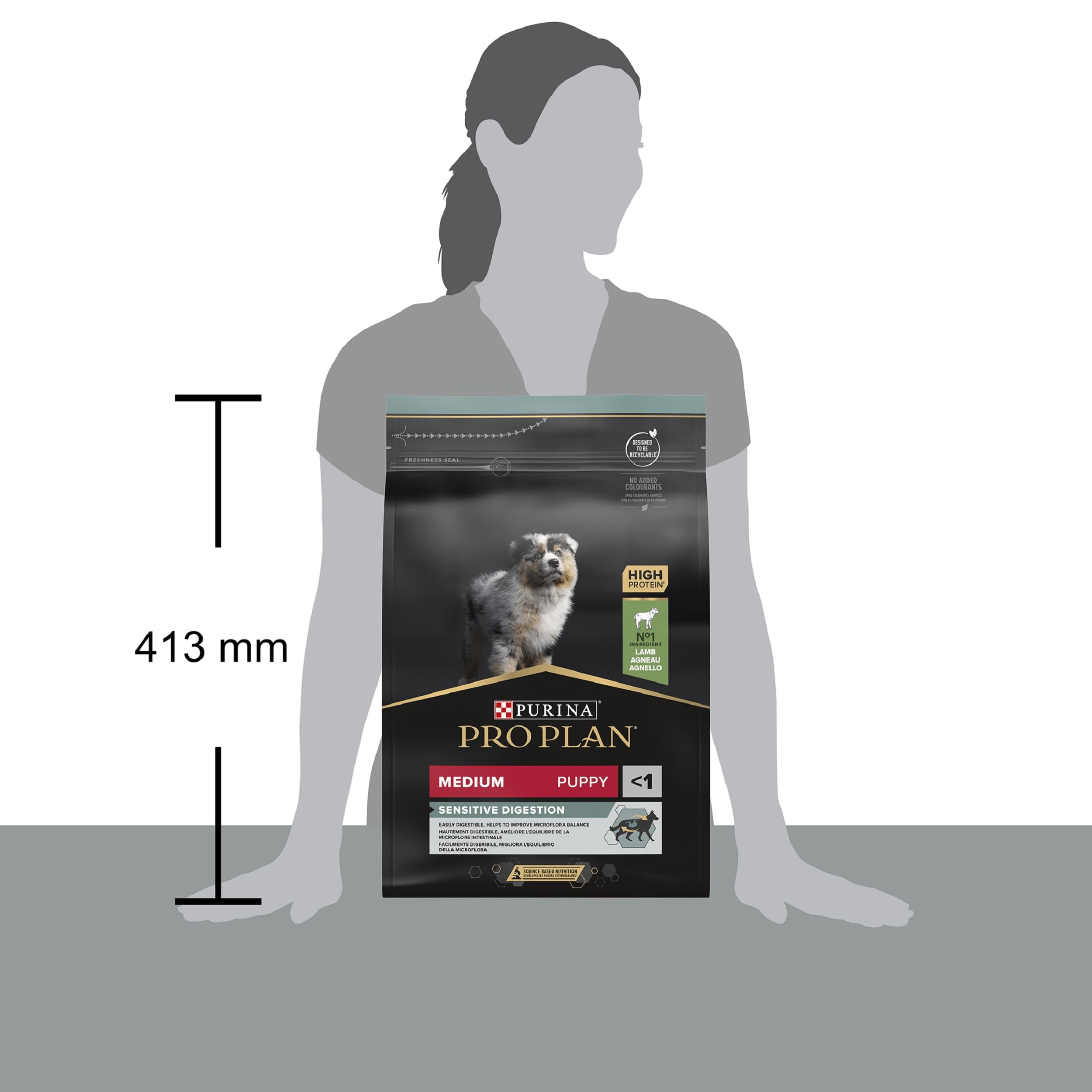 Pro Plan Purina Comida Seco para Cachorro Mediano con Digestión Sensible con Optidigest, Sabor Cordero - 3 Kg (Paquete de 2)