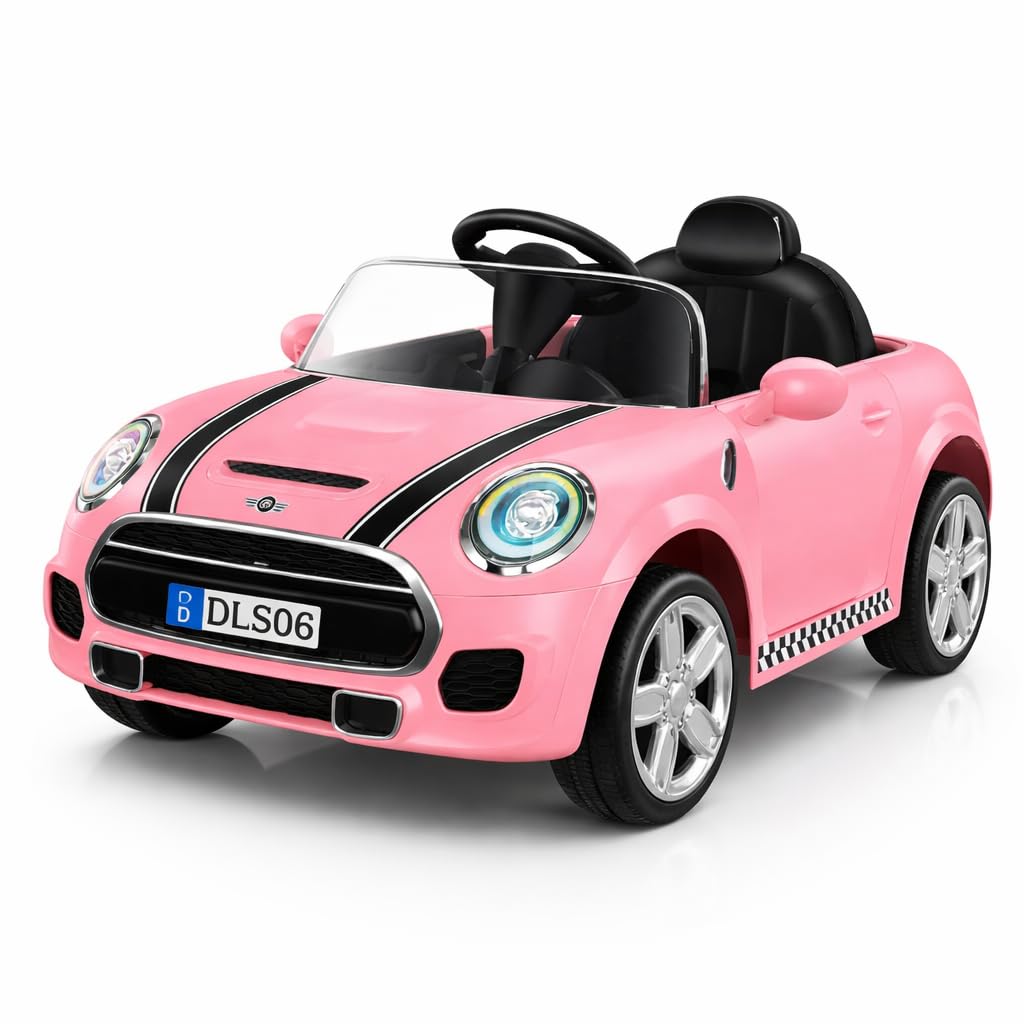 Kawaii Kids AMR GT Battery Operated Sports Car for Kids with Music & Light for 1 to 5 Years Kids | Manual Plus Remote Control | 12V Battery (Mini Cop, Pink)-image-47