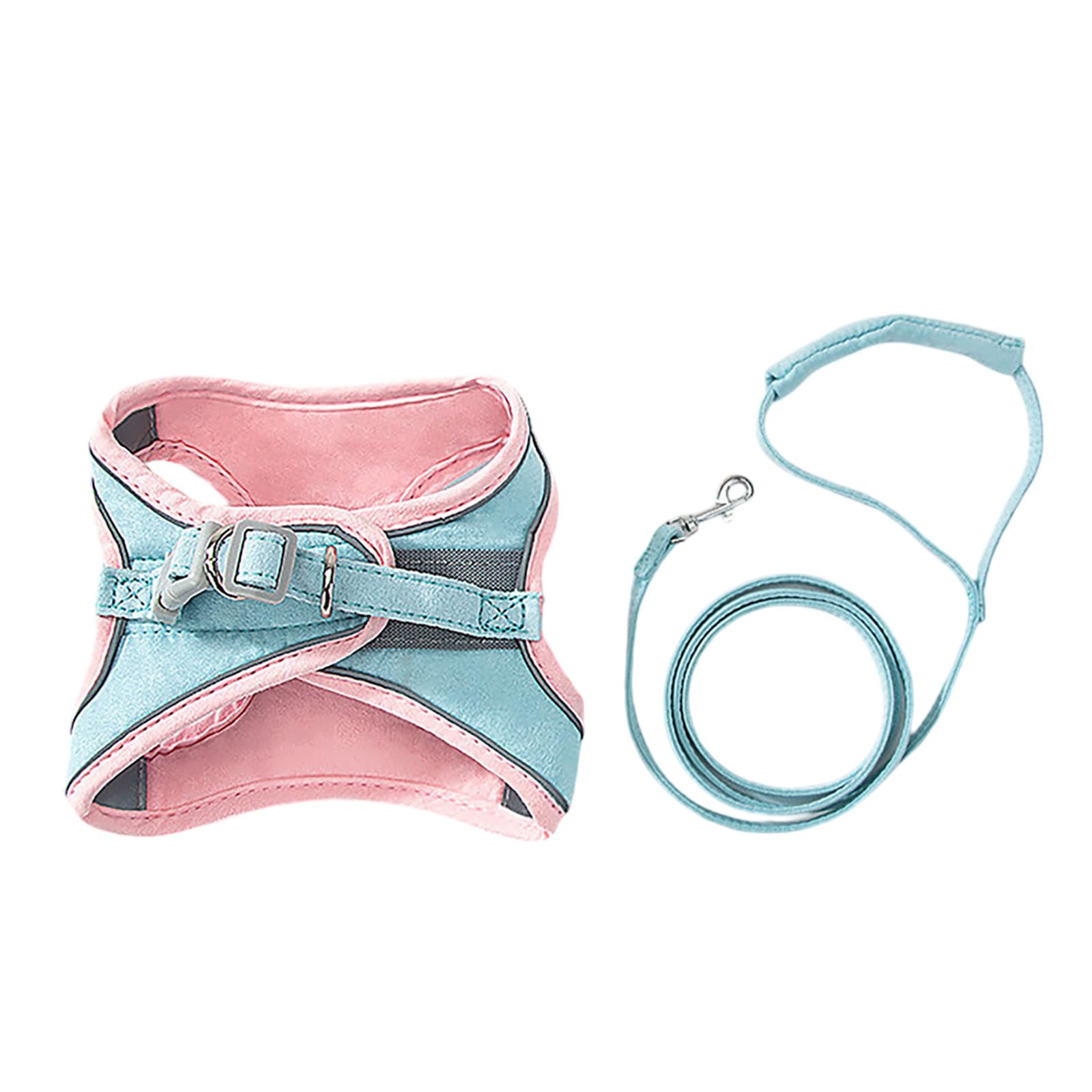 Cat Harness and Lead Set, Adjustable Escape Proof Cat Lead for Walking, Reflective Kitten Harness Set, Soft and Comfortable Vest with Leash Cats Collar for Small Medium Cats Pets Walking