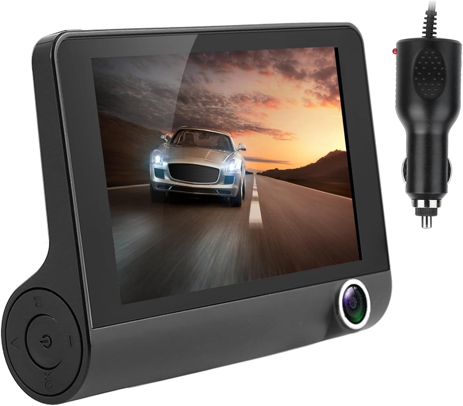 3 Channel Dash Cam Front Rear Inside Dash Camera for Cars DVR Camera Dash Cam Video Recorder Dual Lens Dash Cam Three Way Car Camera with Loop Recording
