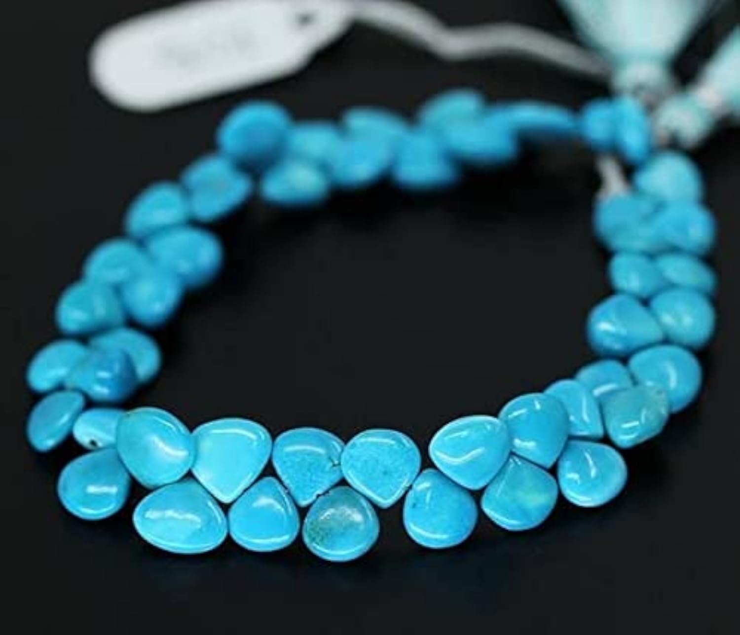 Perles turquoise Sleeping Beauty de 7-8mm en forme de cœur lisse pour bijoux artisanaux de 20cm