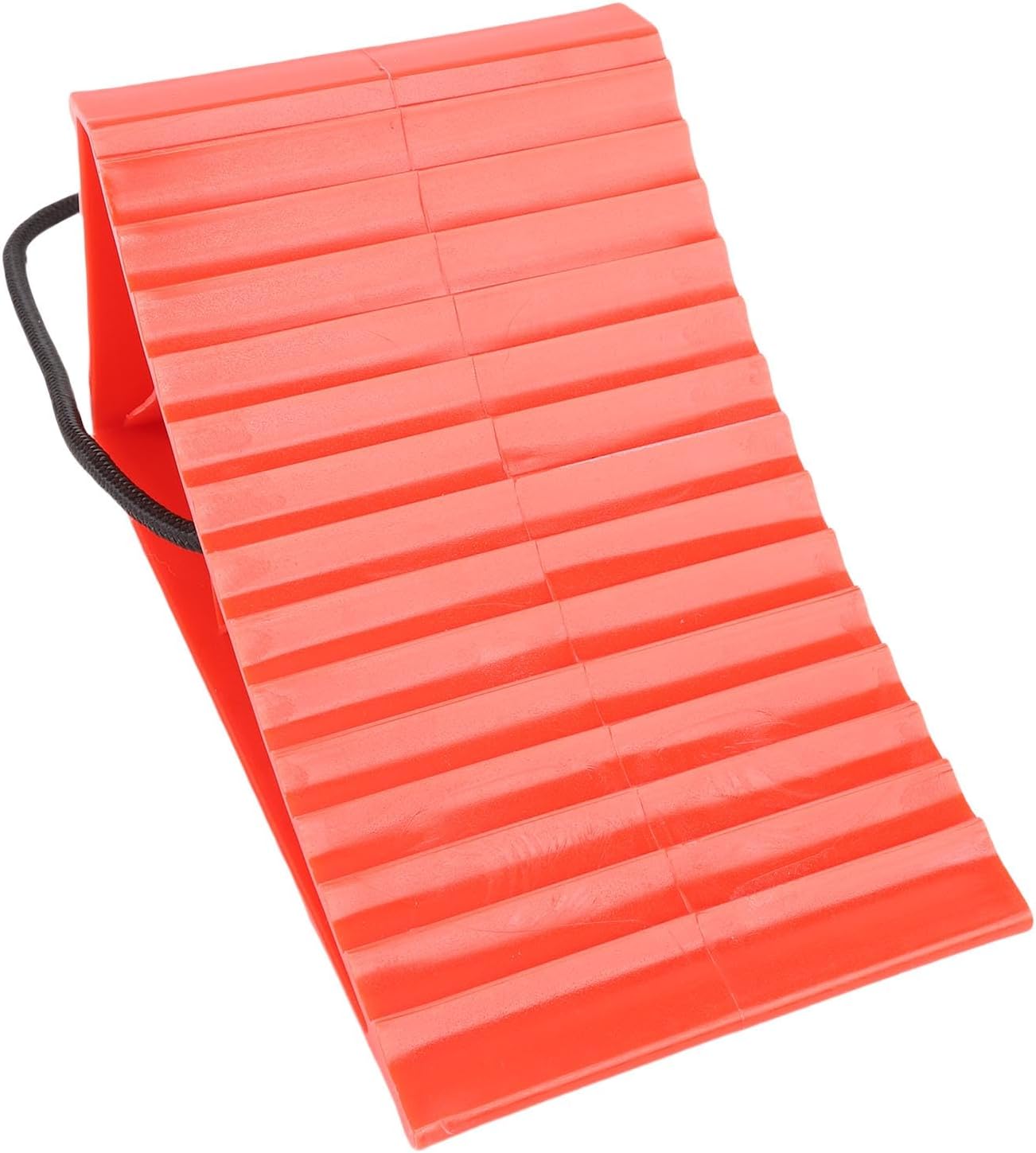 Sorandy 4PCS Heavy Duty Plastic Tire Chocks, Wheel Chock Blocks, with Rope Anti Slip High Stability for RV Camping Car Trailer Truck Van (Red)