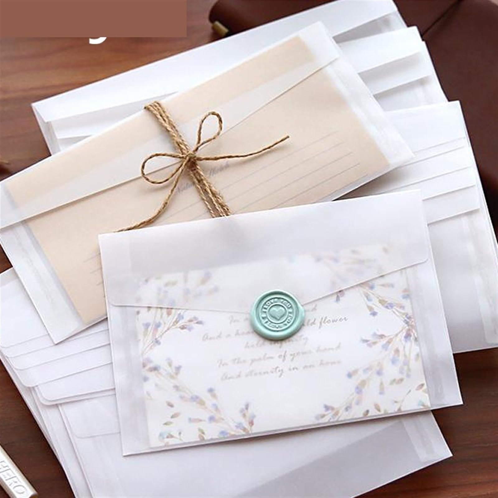 Koperty na zaproszenia, Transparent Wedding Invitation Envelopes 10 Pcs Multiple Sizes(11cmX22cm)