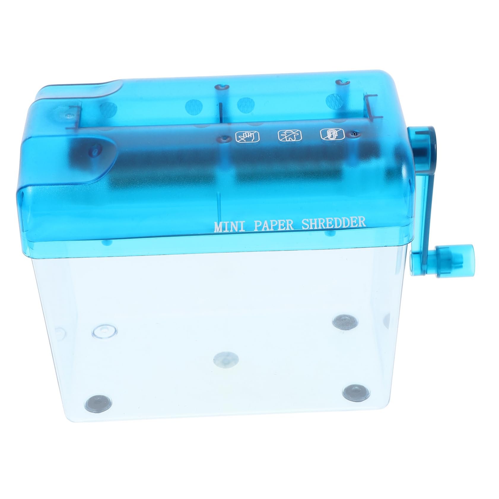 Destructeur de Papier en ABS et Acier Inoxydable Portable Manuel Bleu Coupe de Cartes et Factures pour Usage Domestique et Loisirs Créatifs