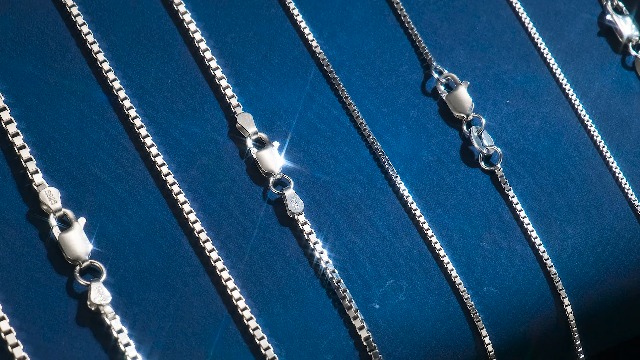 PDTJMTG 925 Sterling Silver Box Chain 0.8MM 1MM 1.5MM 2MM 3MM