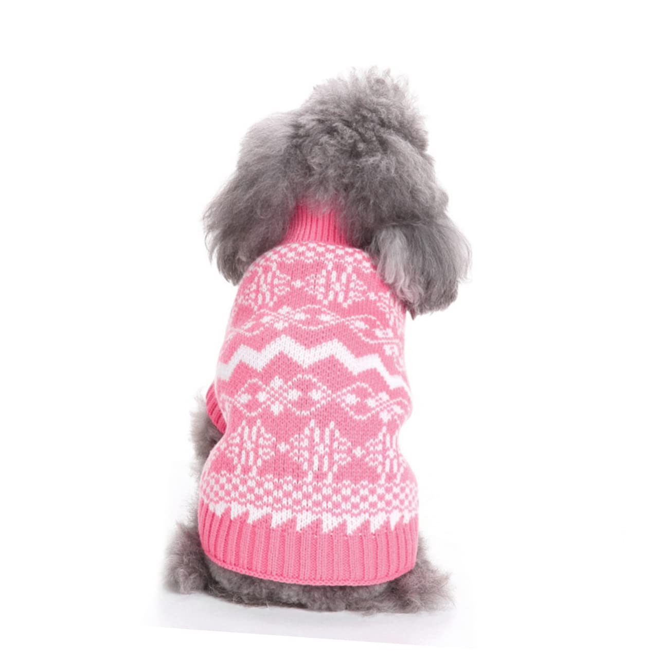 BESPORTBLE 3pezzi Maglione Natalizio per Cani Pullover Maglia Calda con Collo per Animali Domestici Costume per Feste Inverno Rosa XXL