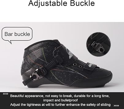 Black Carbon Fiber Speed Skates 3x110mm for Adult Men Women, Professional Inline Racing Skates, ABEC-9 Bearings PU Wheels for Outdoor Street & Fitness
