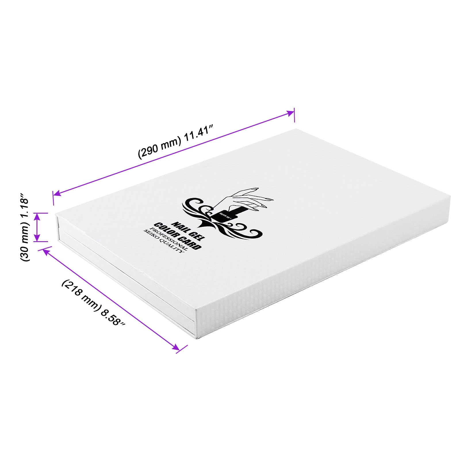 Lot de 2 livres de Présentoir Nuancier pour vernis à Ongles, 216 couleurs, Avec 480 cartes de couleurs plates, échantillons de couleurs pour nail art, Présentation de nail art, Blanc