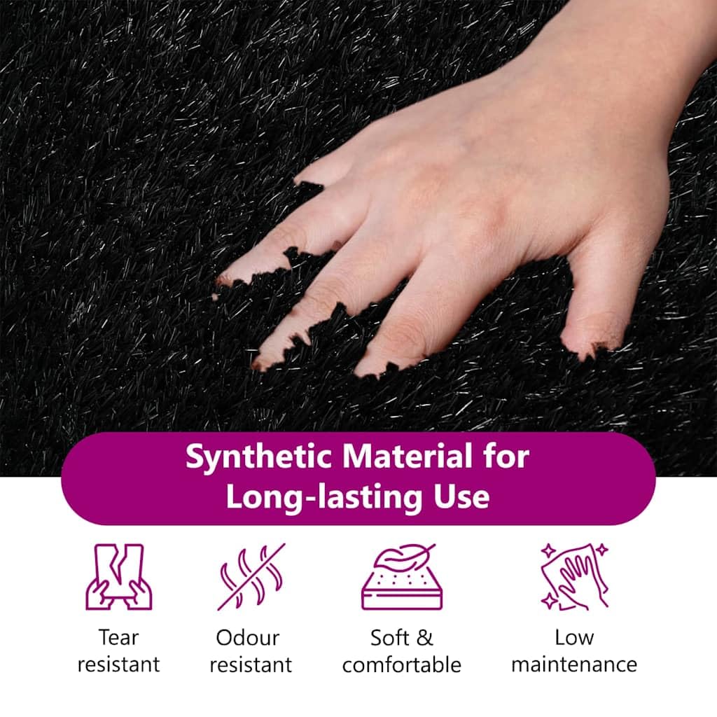 vidaXL Erba Artificiale Nero 500 x 100 x 3 cm Polipropilene, Soluzioni per Erba Sintetica, Alternativa Bassa Manutenzione, Prato Eco-Friendly per Esterni e Giardini