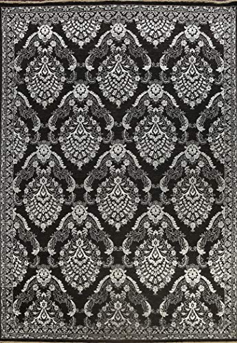 Rug Source Traditional Collection 9x12 Area Rug, Hand Knotted Black