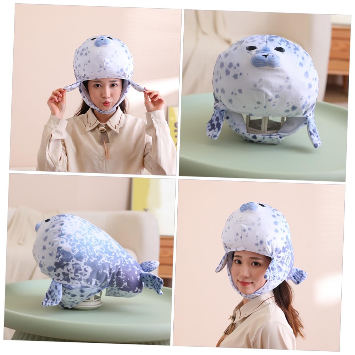 NOLITOY Cappello Costume Foca Morbido Unisex Unica per Adulti e Adolescenti Accessorio Versatile per Foto Performance e Cosplay Prop Fotografia Divertente