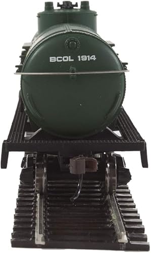 Miniatura 4 de Walthers Trainline HO Escala Modelo British Columbia Railway Tank Car, verdeamarilloblanco