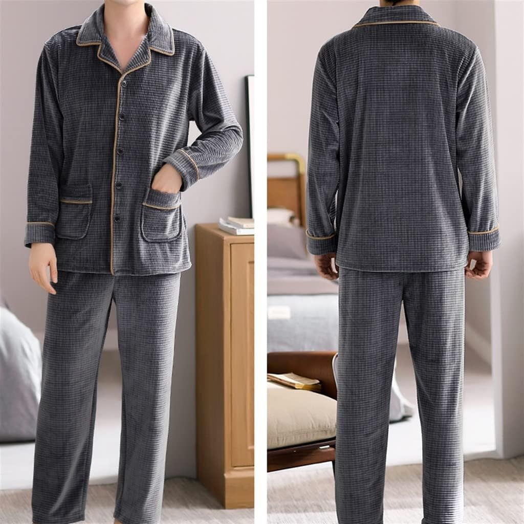 Coral Velvet Thickening and Men's Autumn and Winter Thin Flannel Large Size Home Wear