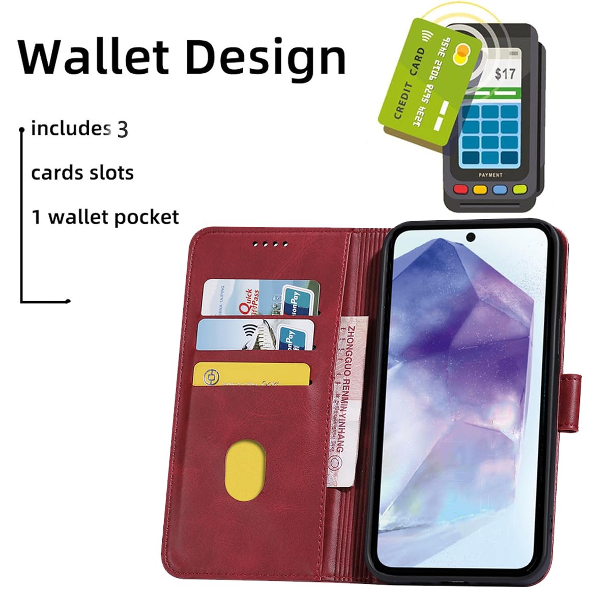 Cover Premium In PU + 2 Vetri Temperati Per Ulefone Note 18 Ultra – Libro Con Porta Tessera, Navy - 2