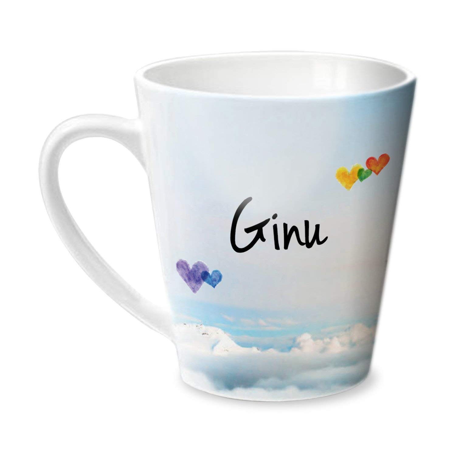 Hot Muggs Simply Love You Ginu Conical Mug Personalised Name Ceramic, 315 ml, 1 Unit