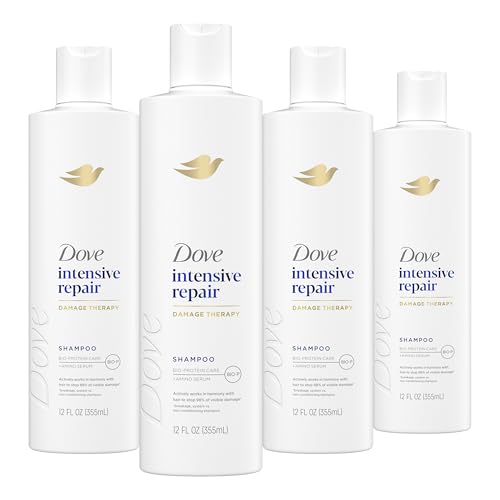 Image of Dove Shampoo 4 count Intensive Repair for Damaged Hair with Bio-Protein Care Technology and Amino Serum 12 Fl Oz