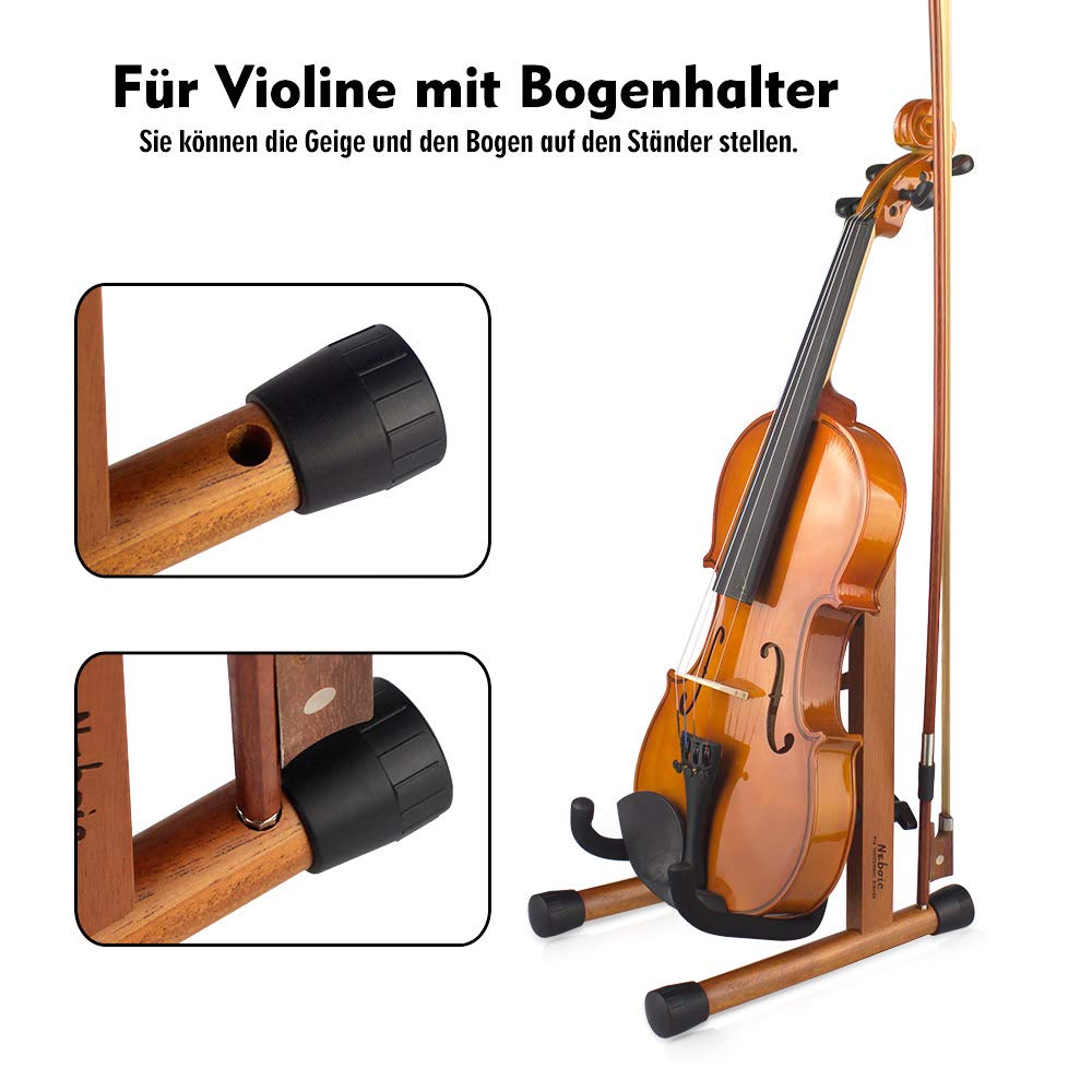 Neboic Ukulele Ständer, Geigenständer mit Bogenhalter, Mandolinenständer, E-Gitarrenständer, Faltbarer "A" -Ständer für 21/23/26 Ukulele, Violine, Mandoline und Elektrische Gitarre
