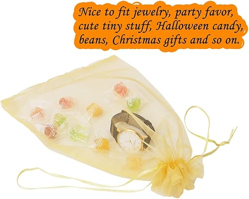 Miniatura 3 de TOPTIE 100 bolsas de organza de 2.8 x 3.6 pulgadas, bolsas de joyería con cordón, bolsas de regalo de boda para recuerdos de fiesta de Navidad